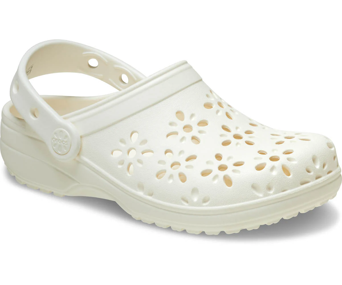 Classic Floral Cut Out Clog  - Chalk - Image 5