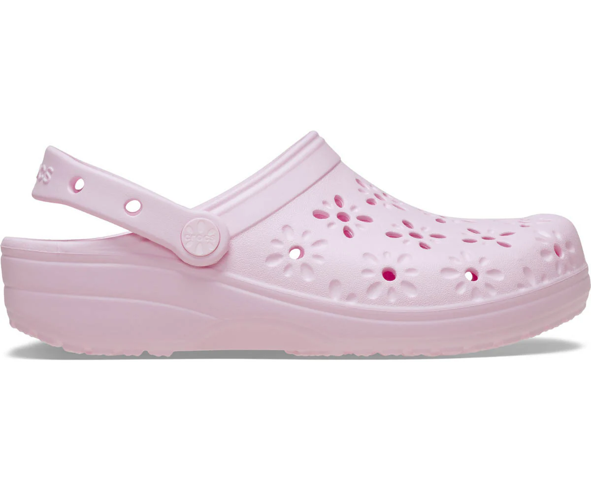 Classic Floral Cut Out Clog - Pink Milk