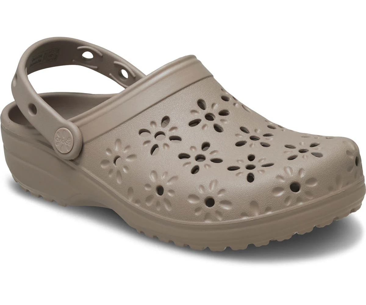Classic Floral Cut Out Clog - Taupe - Image 5