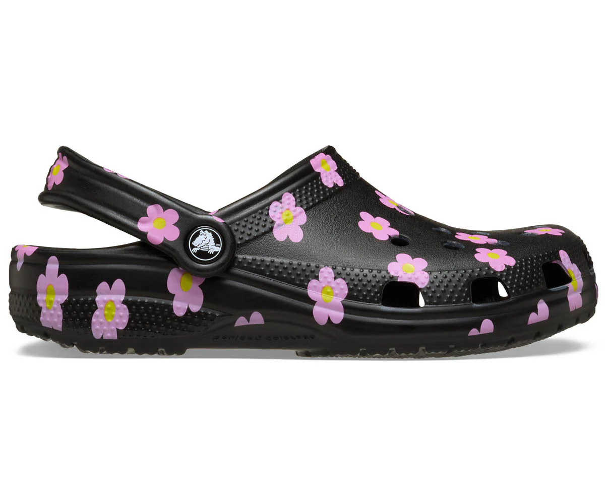 Classic Flower Clog  - Black
