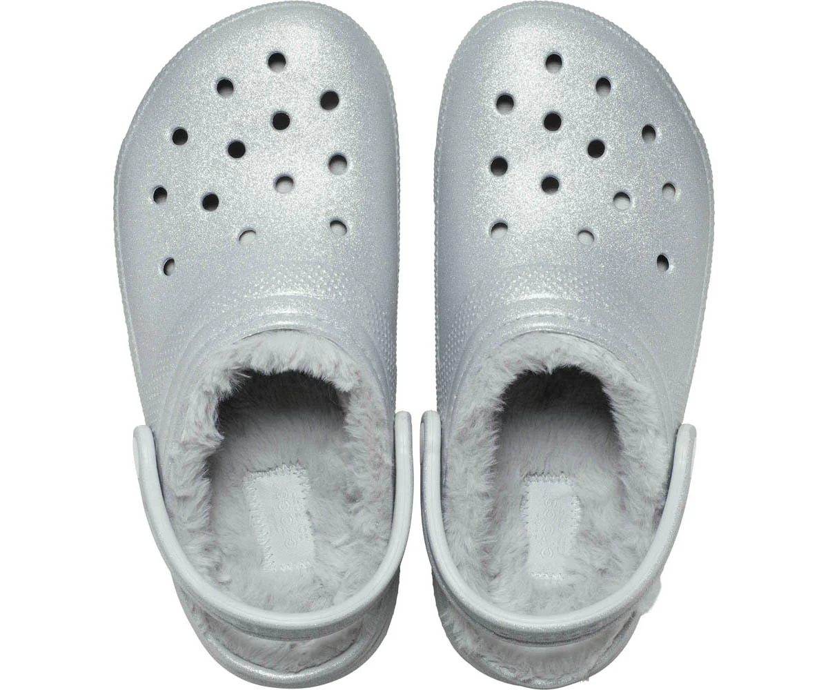 Classic FuzzLined Glitter Clog - Silver - Image 3