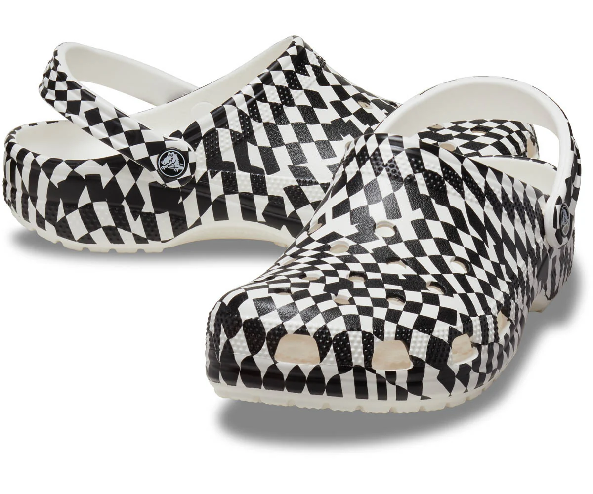 Classic Warped Checker Clog - White/Black - Image 2