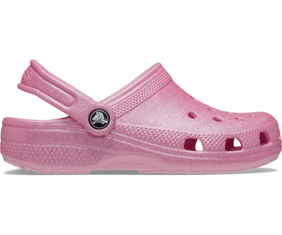 K's Classic Glitter Clog - Pink Tweed Glitter