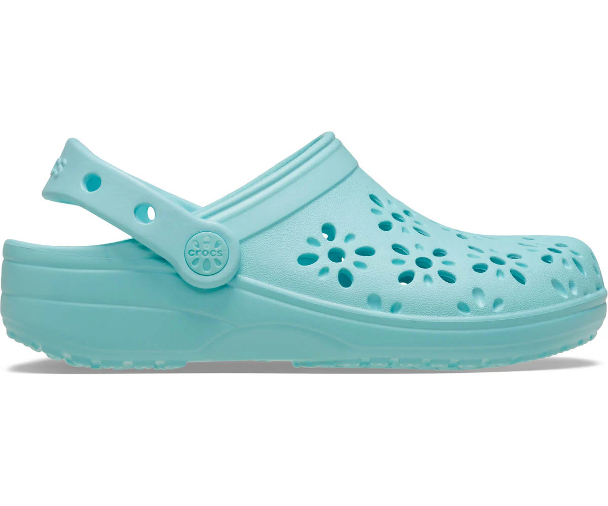 T's Classic Floral CutOut Clog - Aquamarine
